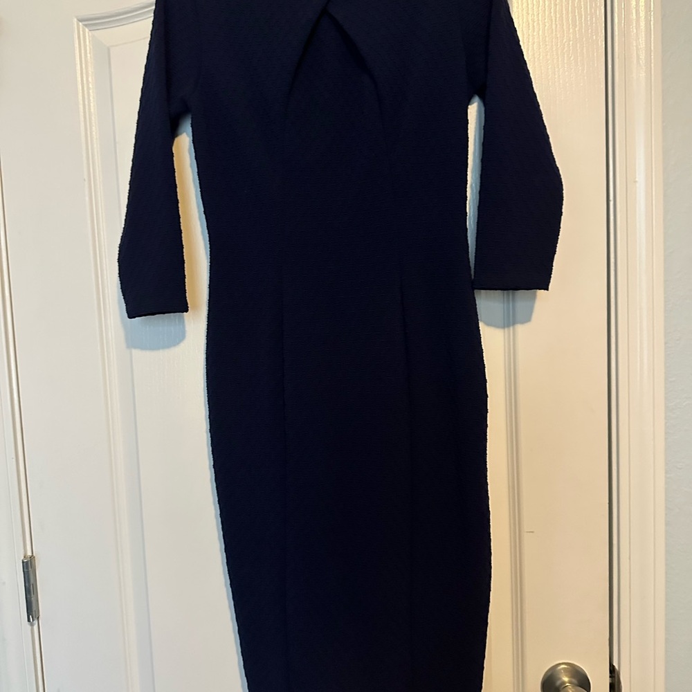 New York & Company Dark Blue Long Sleeve Dress